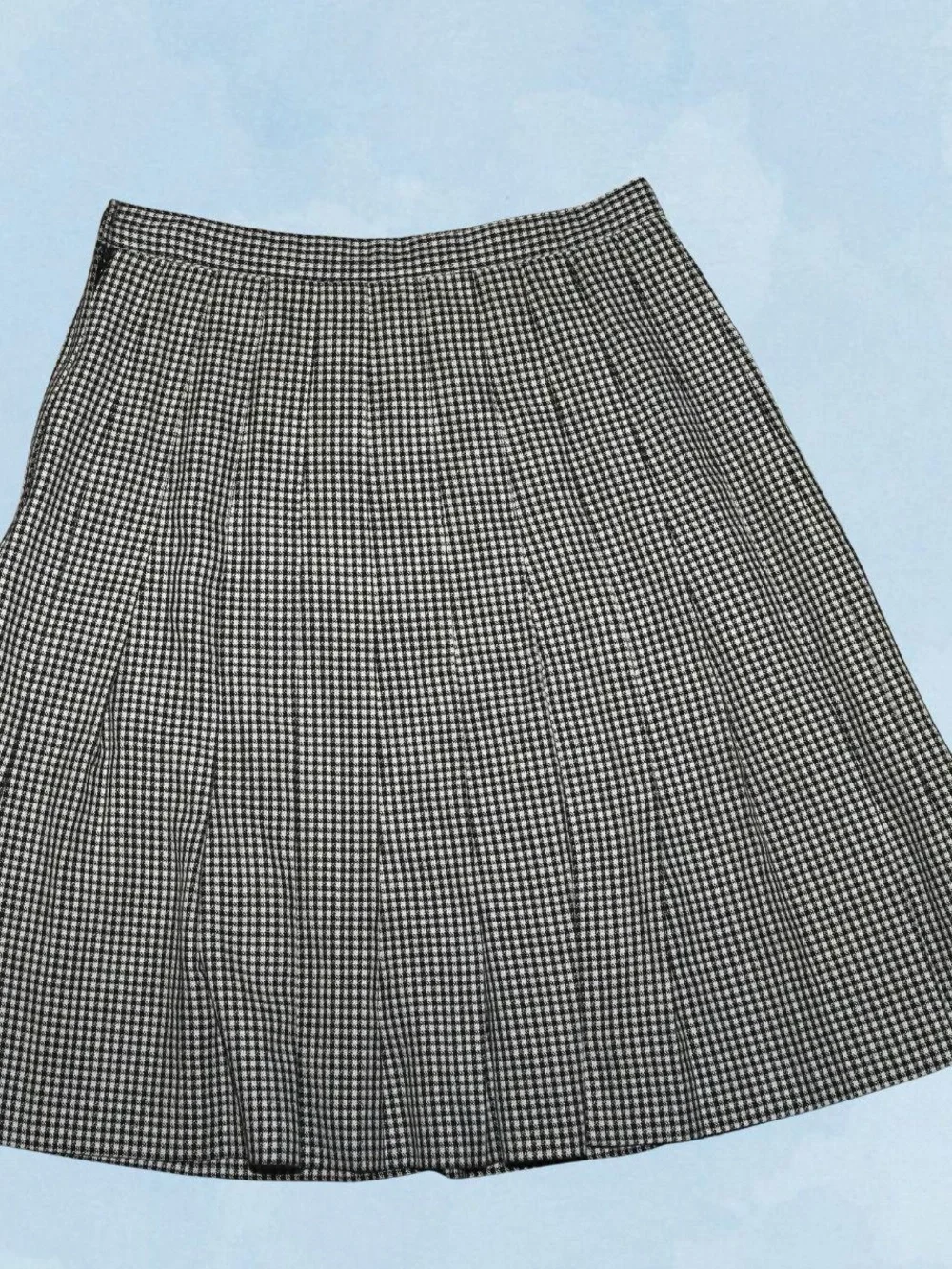 Gingham pleated skirt